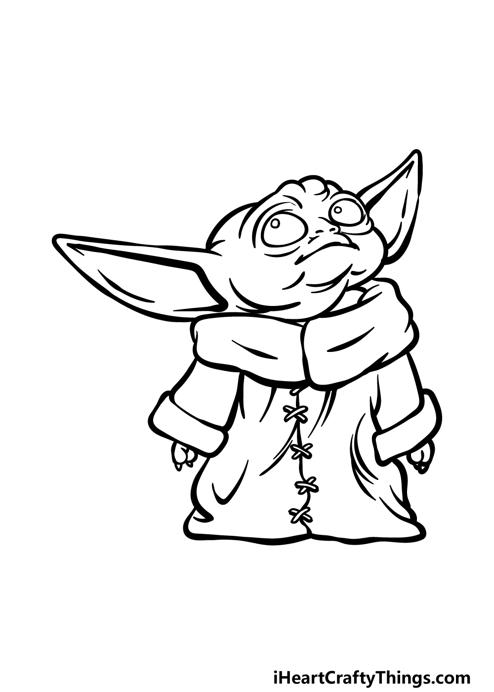 Baby Yoda Drawing Black White Grant Prather