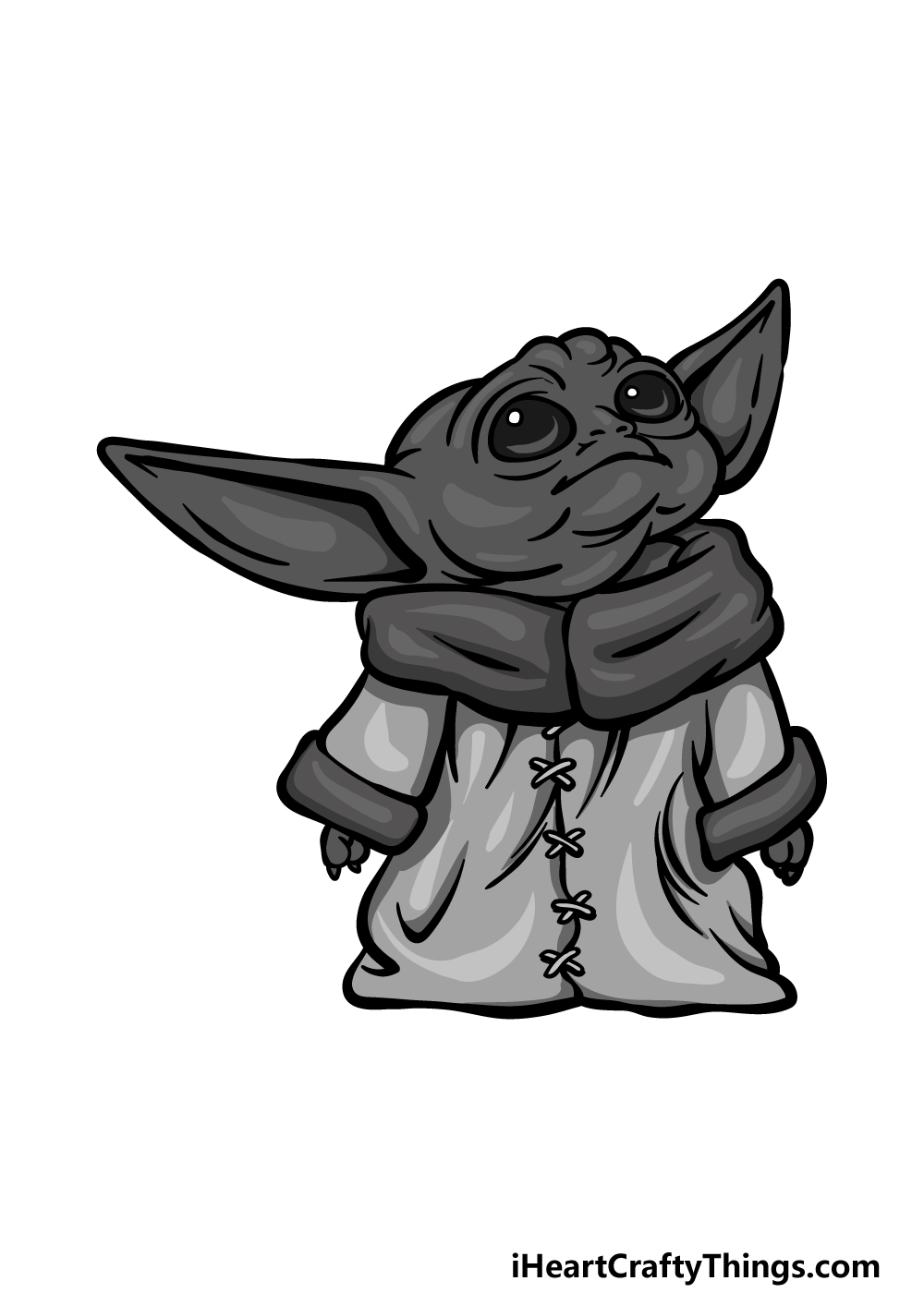 Baby Yoda Drawing Black White Grant Prather