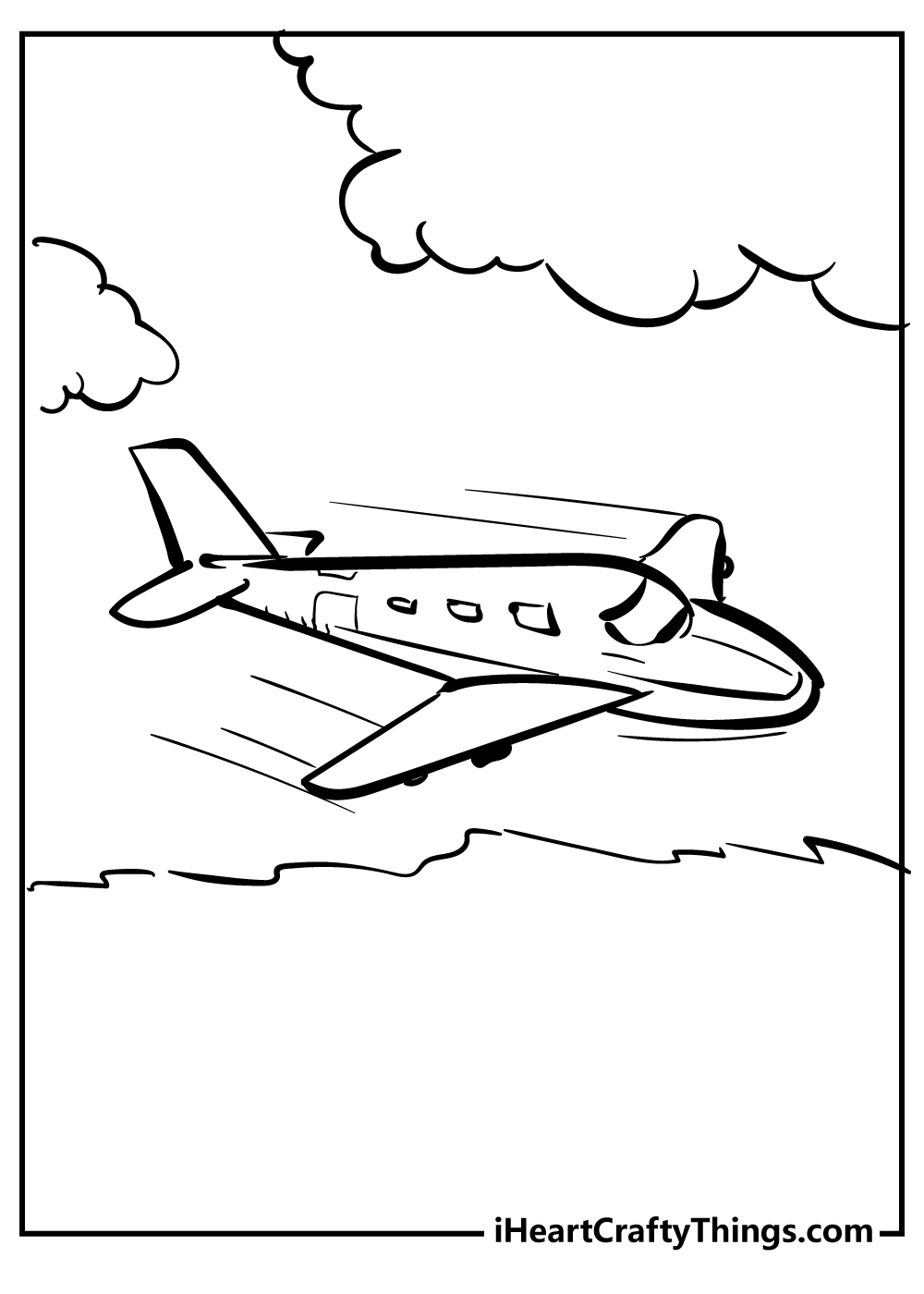 Simple Airplane Coloring Page