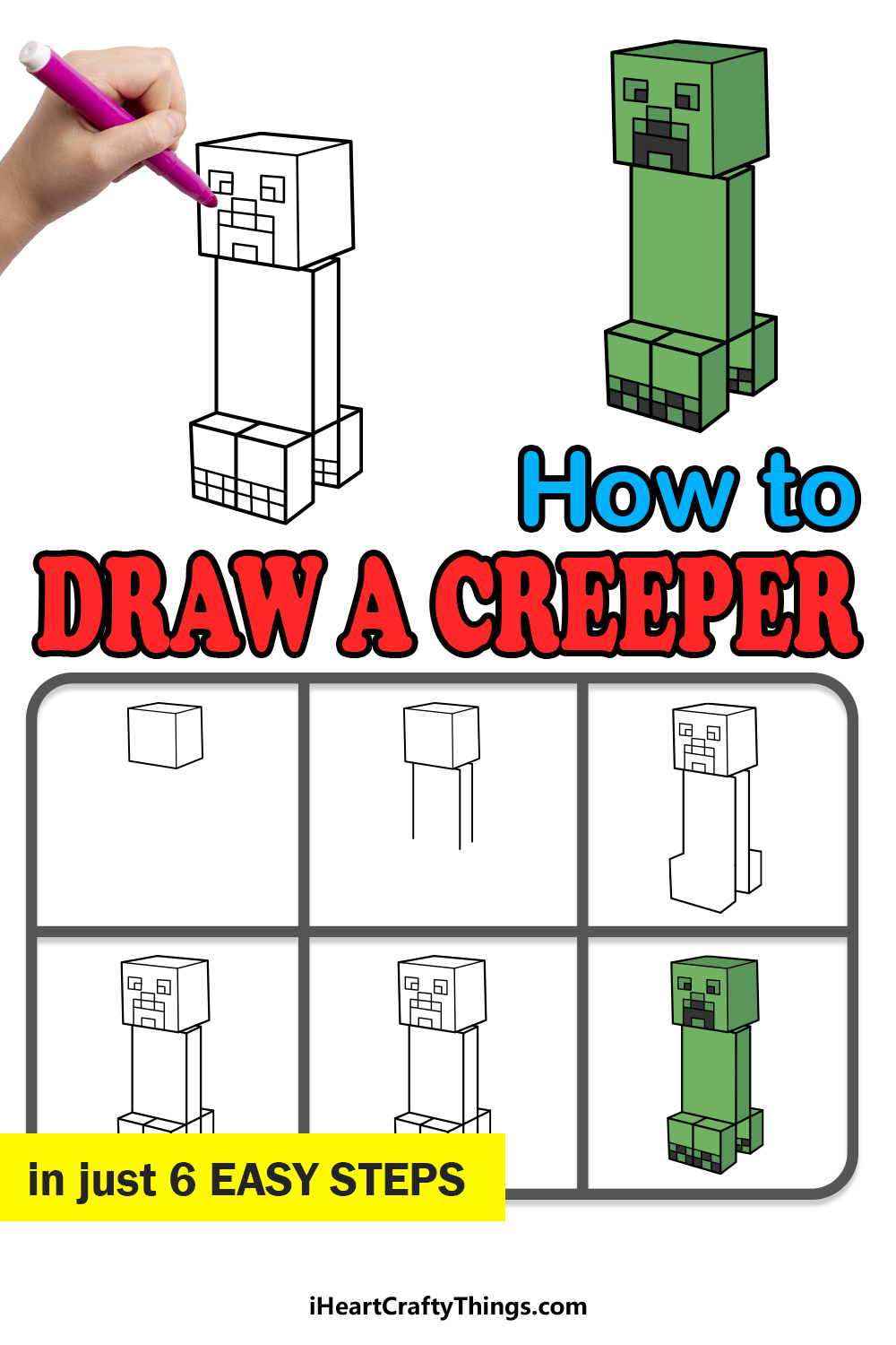 How To Draw A Minecraft Creeper Face