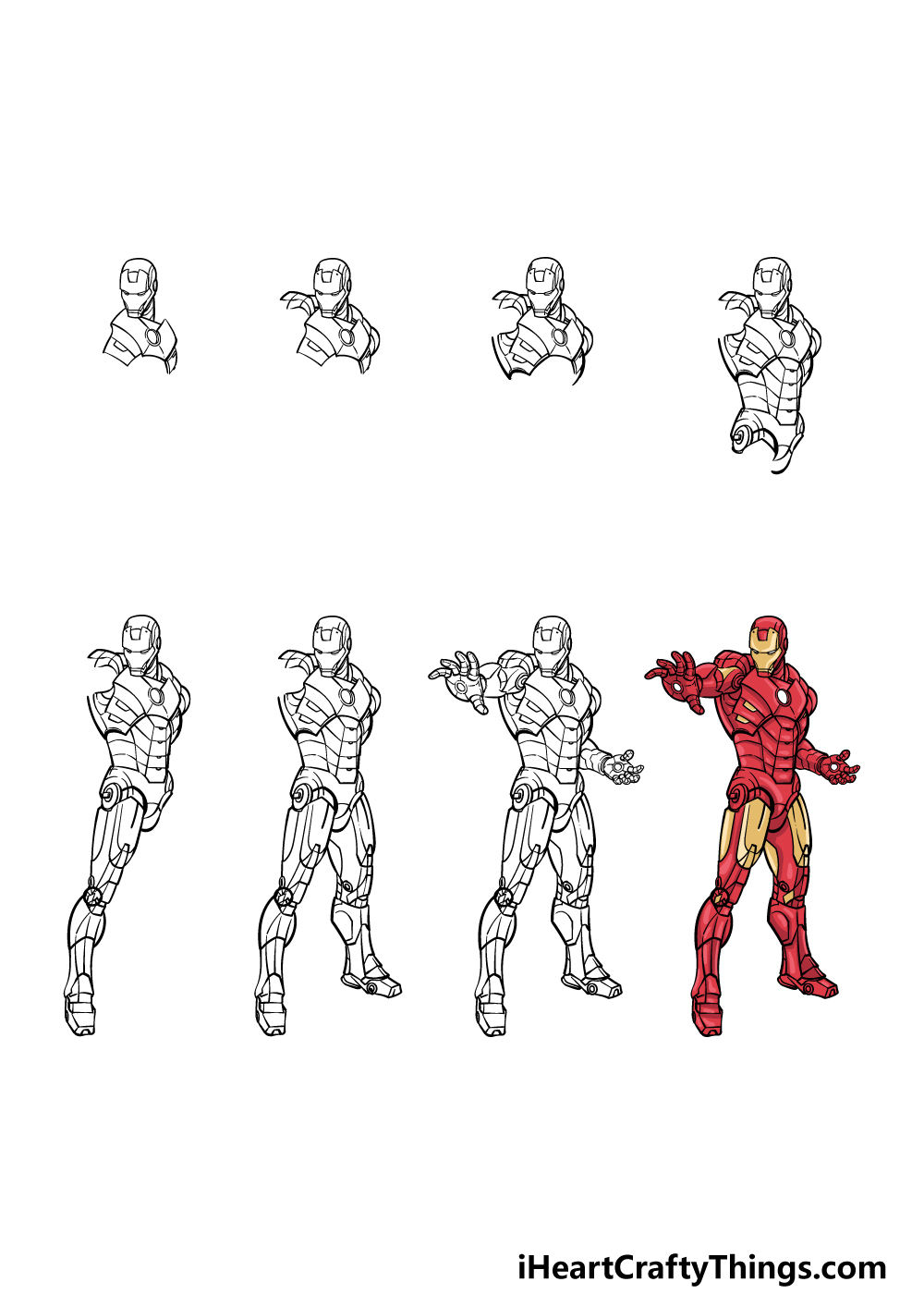 How To Draw Iron Man Step By Step In Color