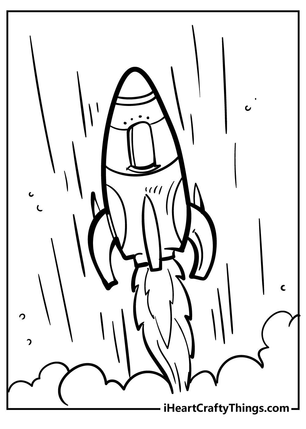 Premium Vector Coloring Page For Rocket Vector Illustration