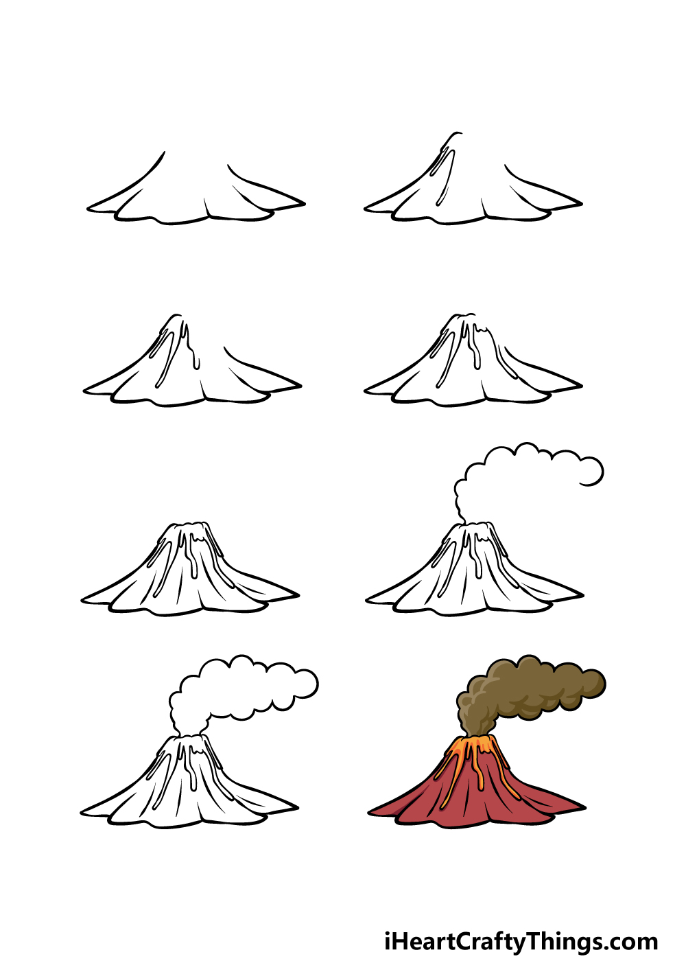 Smoke Come Out a Volcano Drawing Easy Pew Fivemplarity