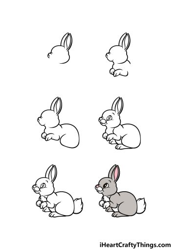 Cartoon Rabbit Drawing How To Draw A Cartoon Rabbit Step