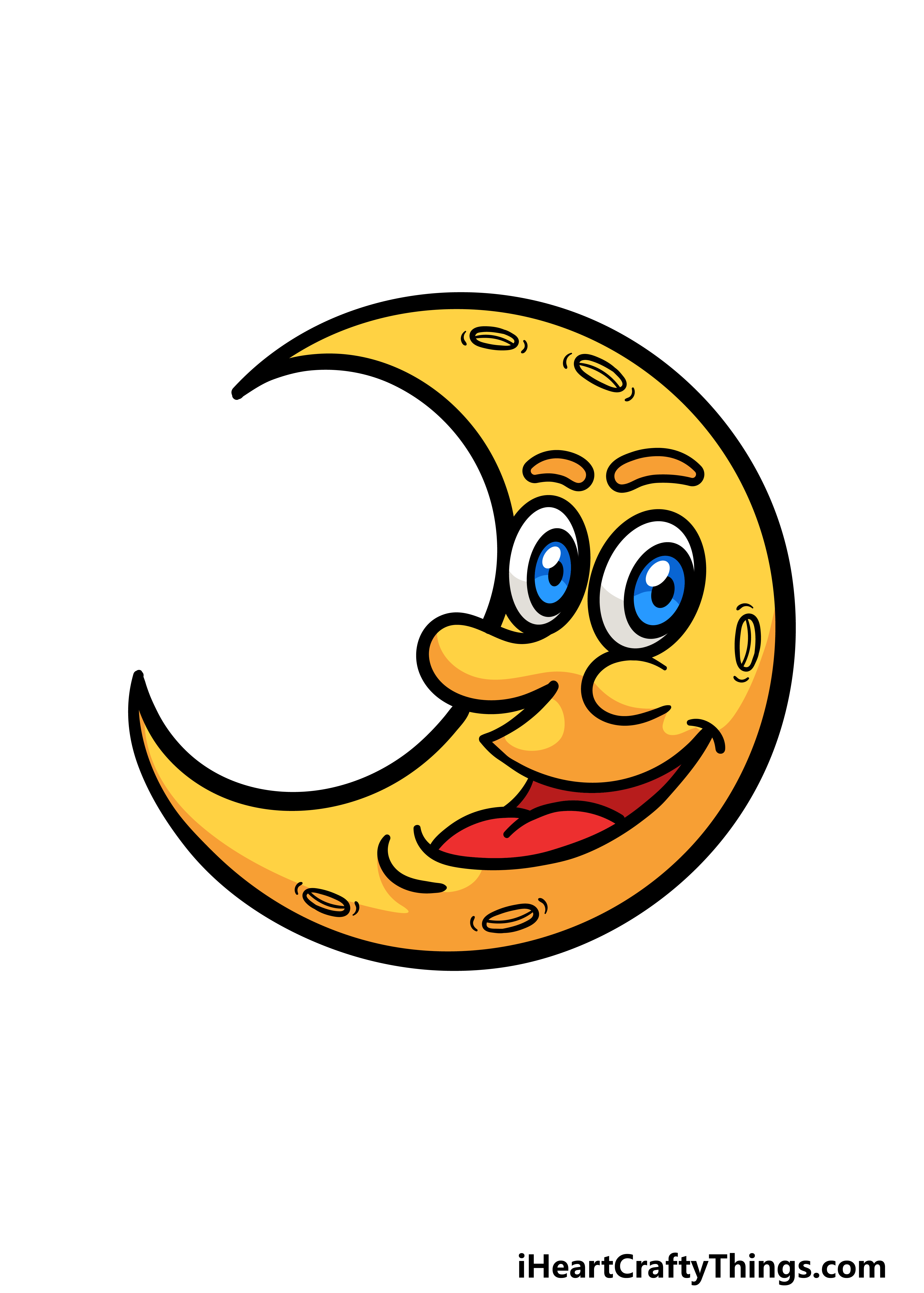 Cartoon Moon Drawing How To Draw A Cartoon Moon Step By Step