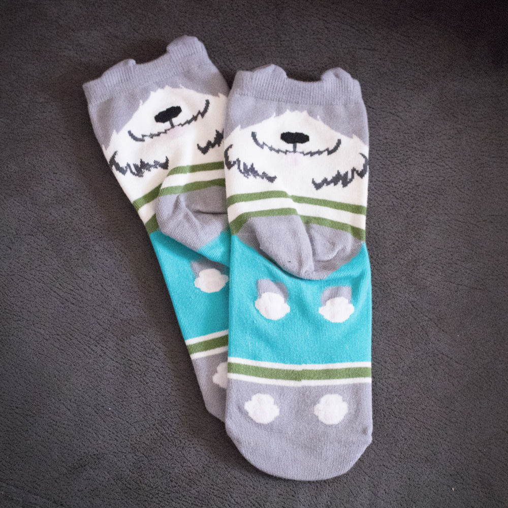 Grey Dog Ears Socks