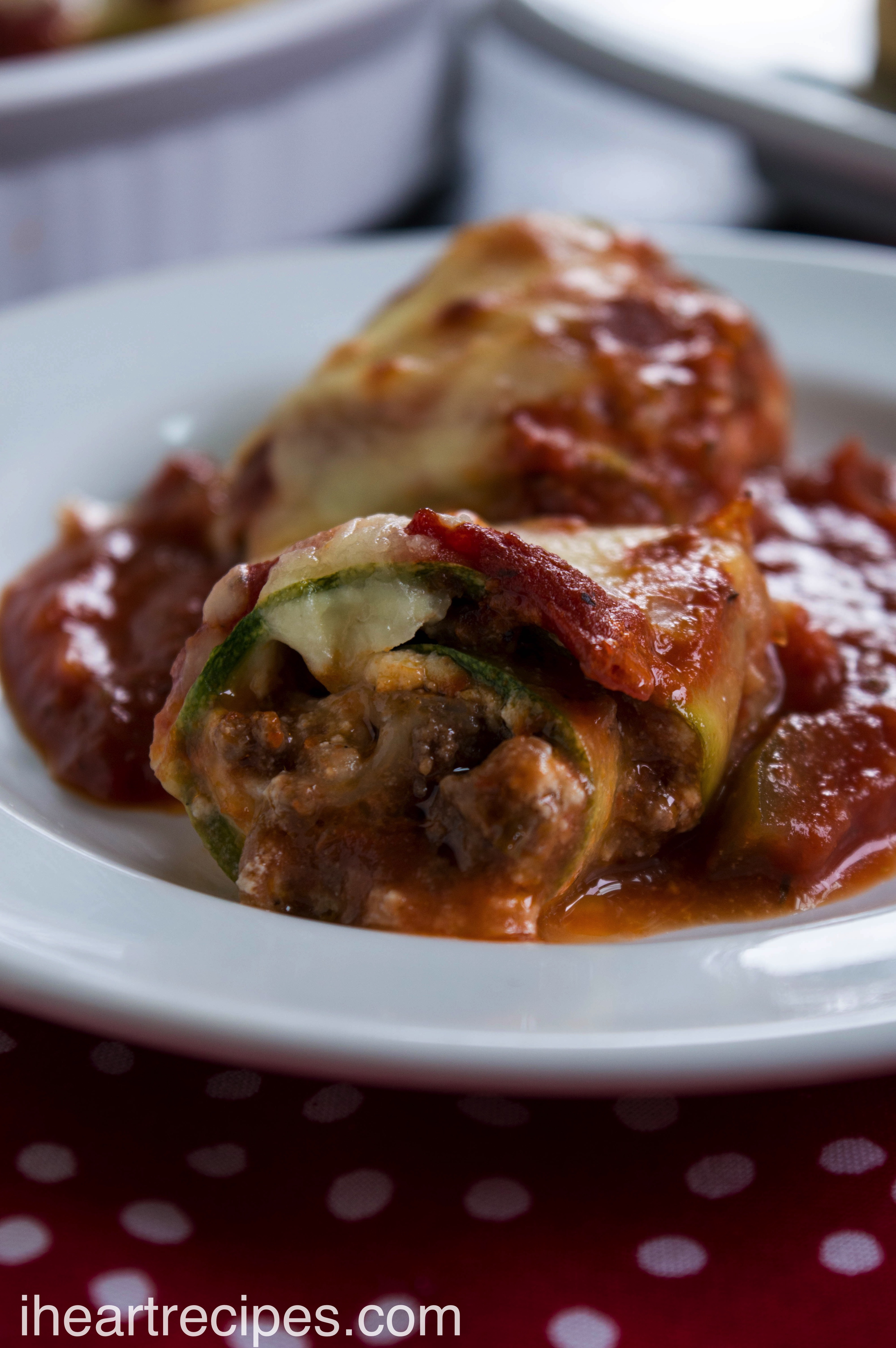 Zucchini Lasagna Roll Ups with Beef & Ricotta I Heart Recipes