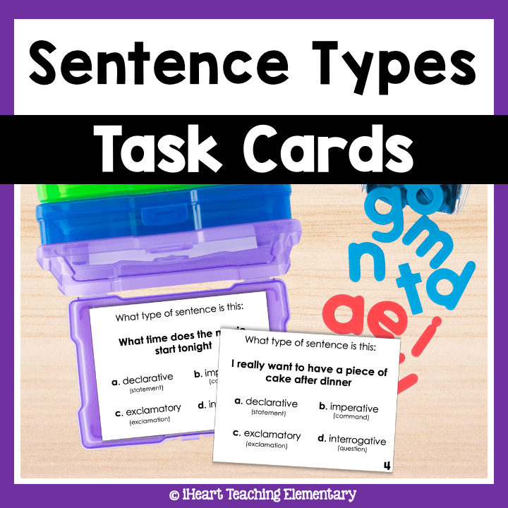 Types of Sentences Task Cards