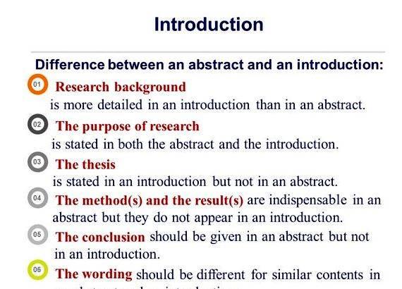 Difference between abstract and introduction thesis writing