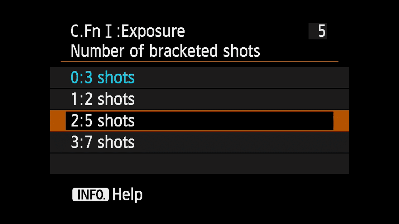 Changing the Number of Exposures on a Canon 6D (HDR Bracketing)