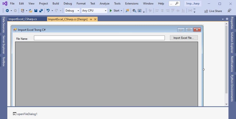 Hoc lap trinh,Code C import excel file to database, import file excel