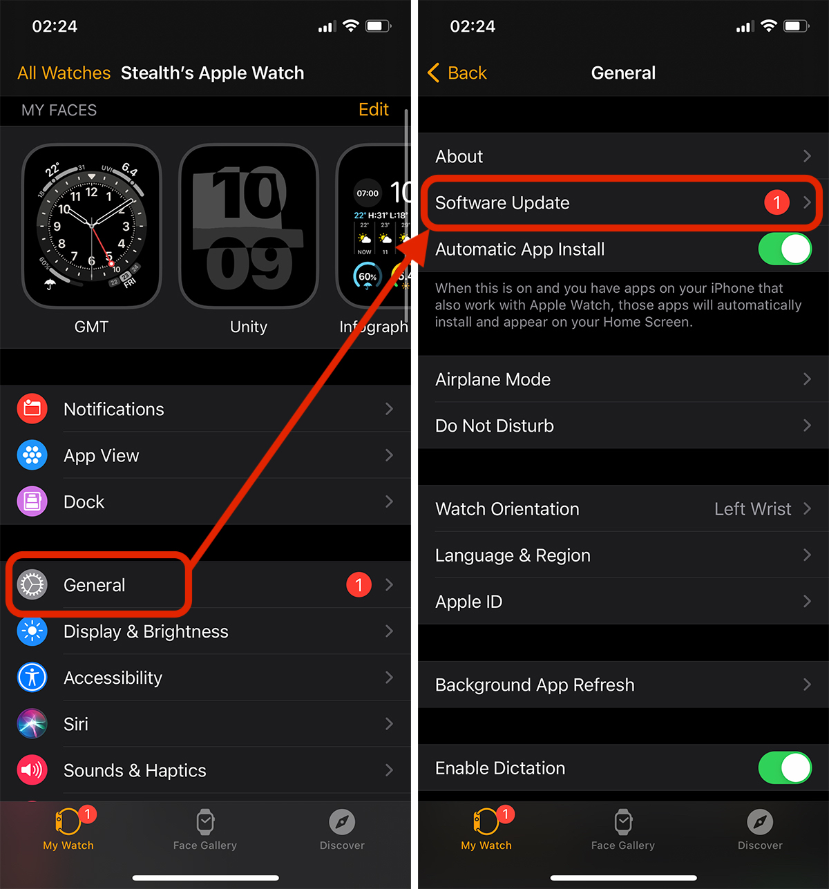 Sådan opdateres software Apple Watch watchOS Update Hvordan
