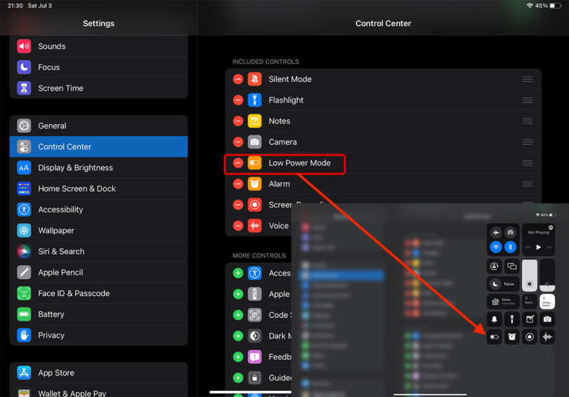 Enable / Disable Low Power Mode on MacBook si iPad