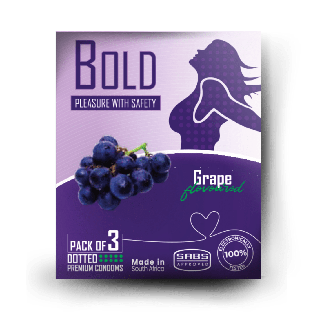 BOLD 3 Pack Dotted Grape Flavored Condoms IHPS