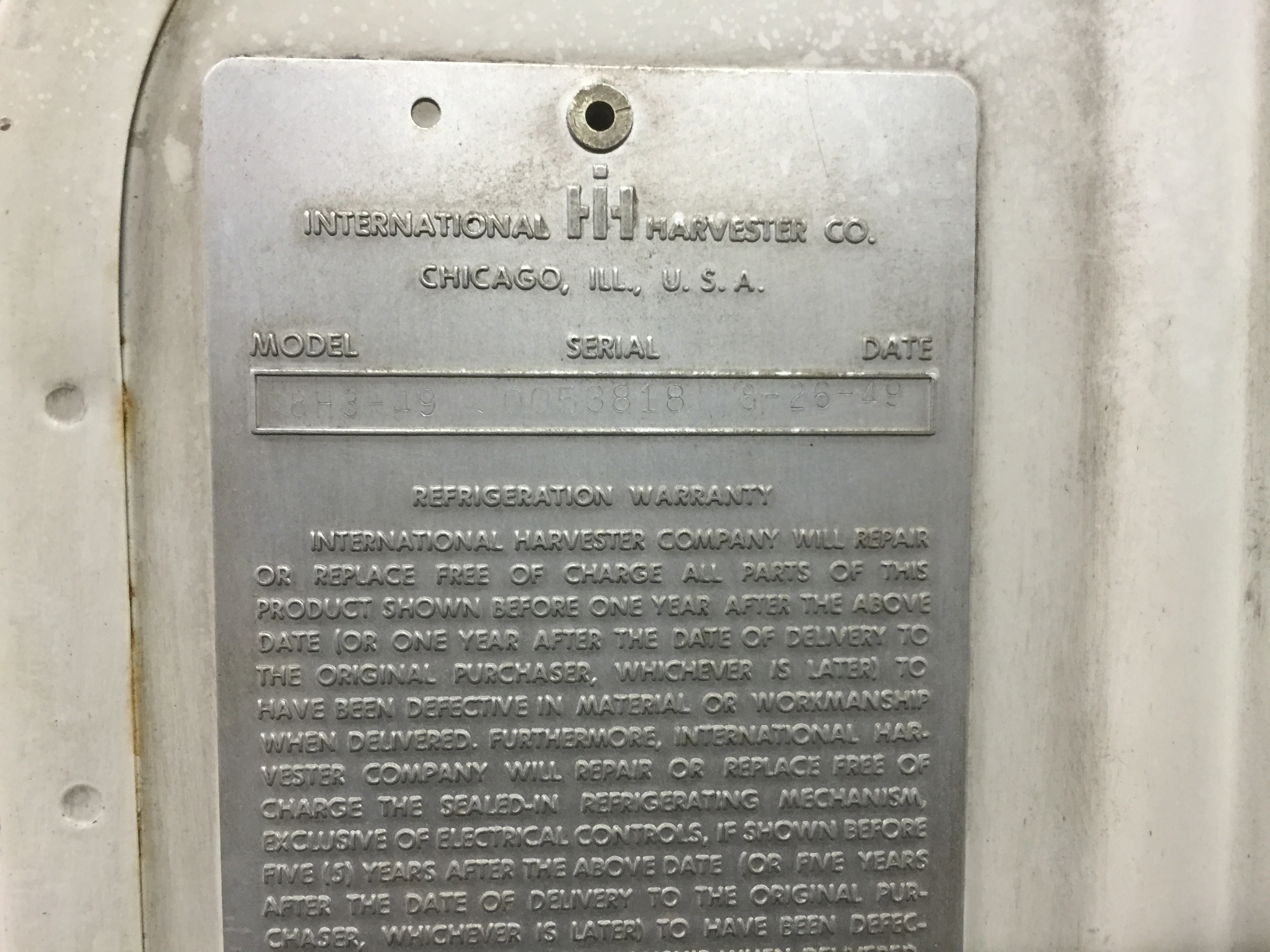 1949 International Harvester Refrigerator still works! IH Scout