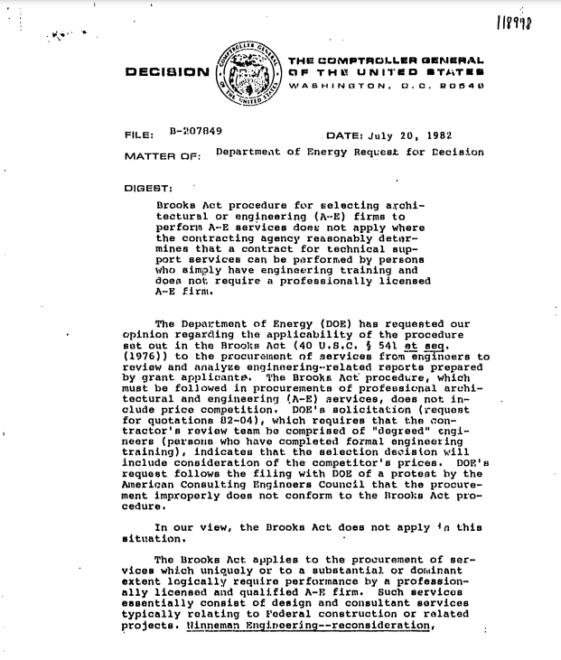 Protecting Procurement of Design Services IIBEC