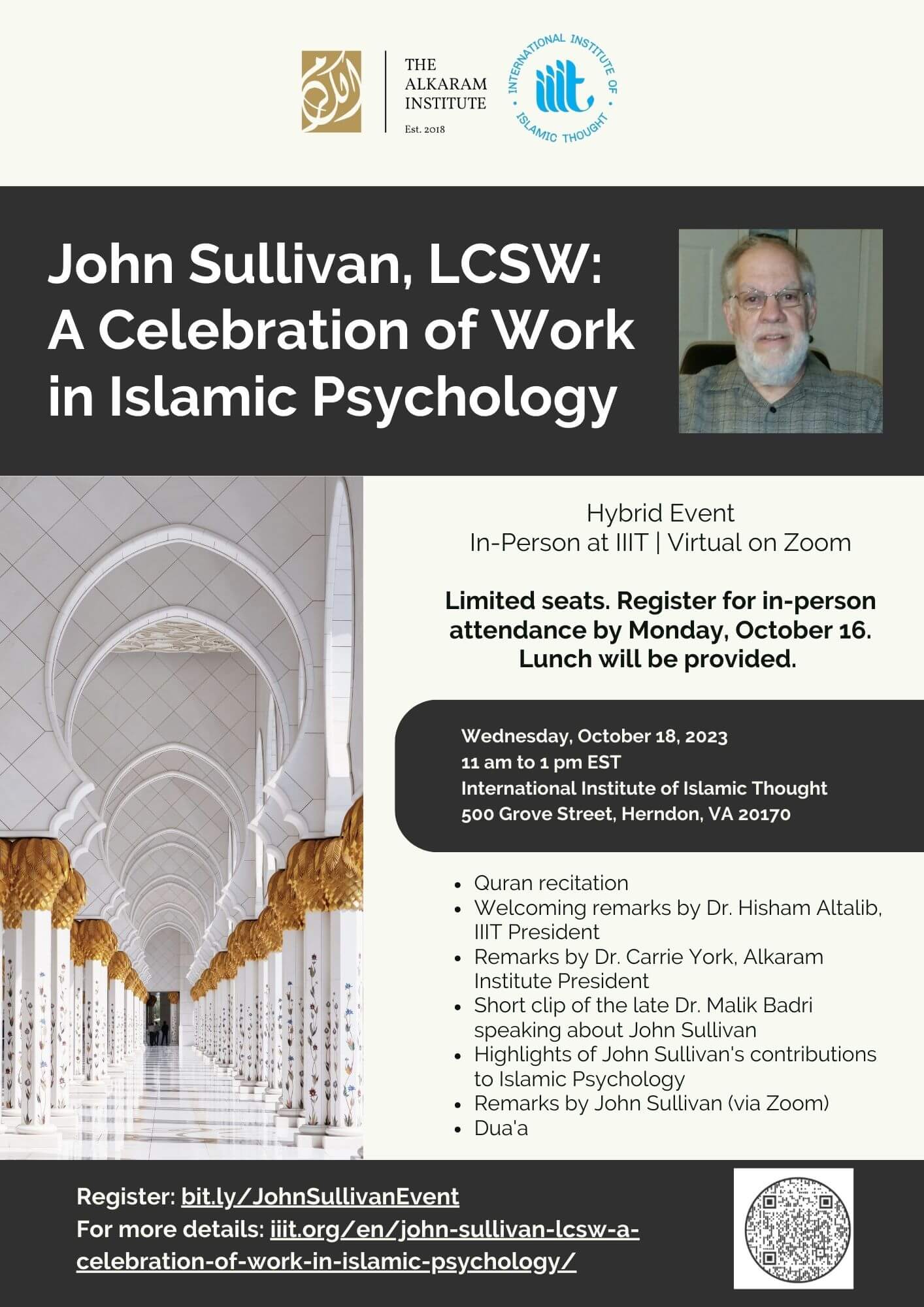 John Sullivan, LCSW A Celebration of Work in Islamic Psychology IIIT