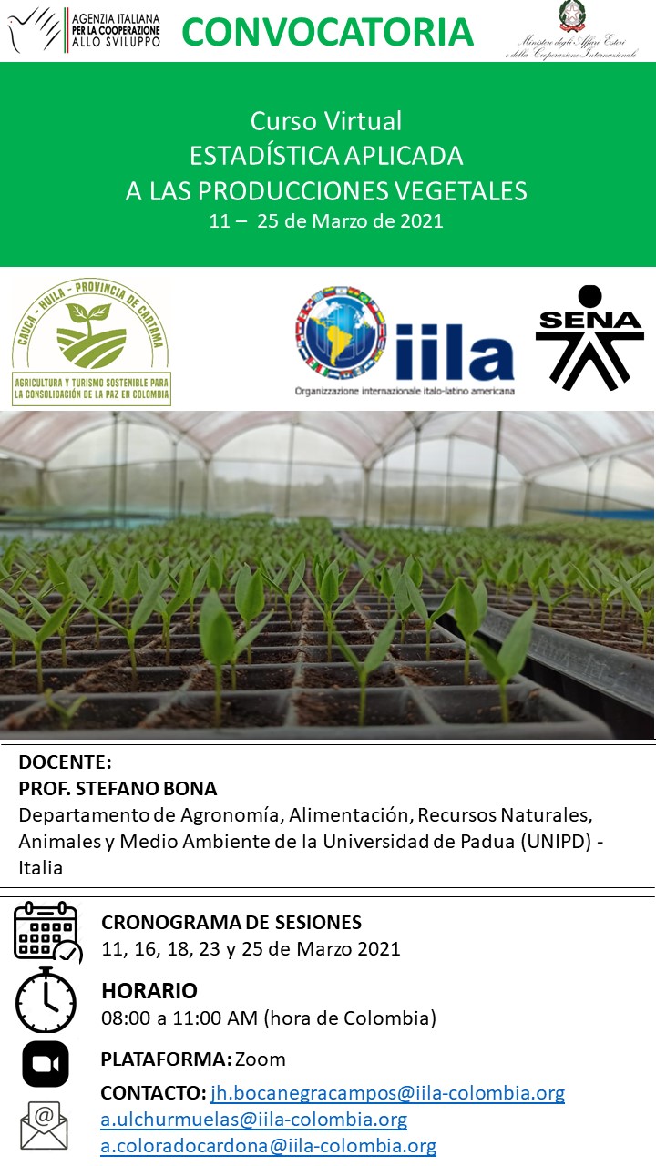 È Iniziato Il Corso Di Formazione Online Iila/Dafnae Unipd Su Statistica Applicata A Produzioni Vegetali (Cauca, Huila E Cartama) - Iila 1280_x_720_jpg