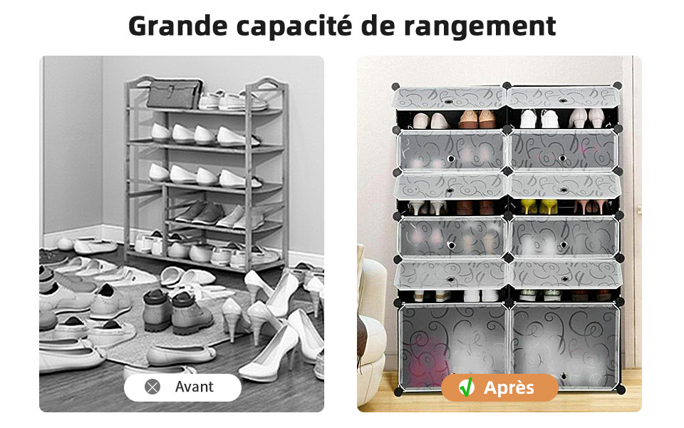 Meuble à chaussures Lexzurn Meuble Chaussure DIY, Rangement Chaussure