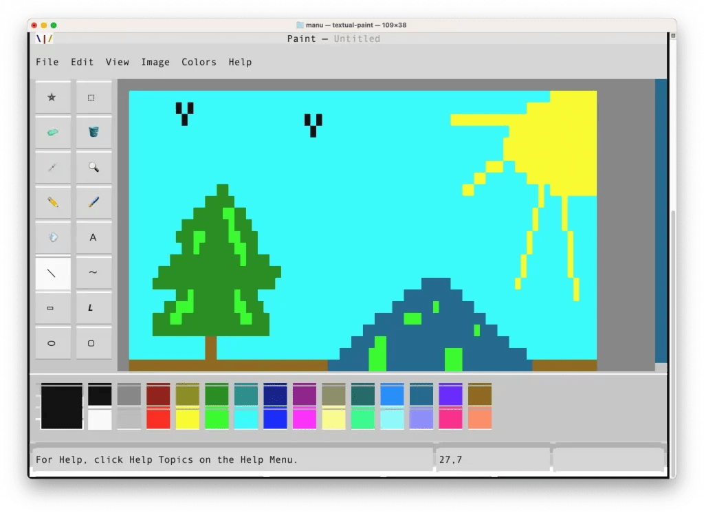 Textual Paint A TerminalBased MSPaint Clone for CommandLine Art
