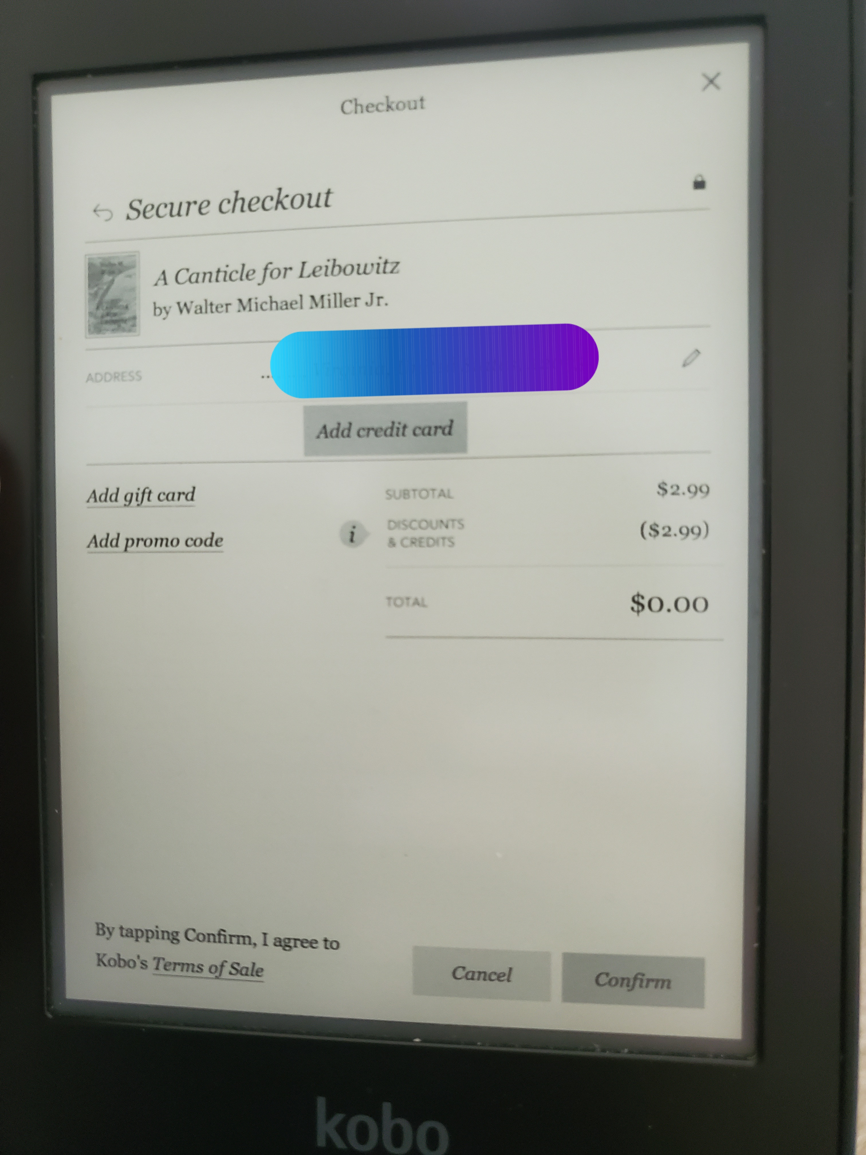 Gift Card Kobo Clara HD r/kobo