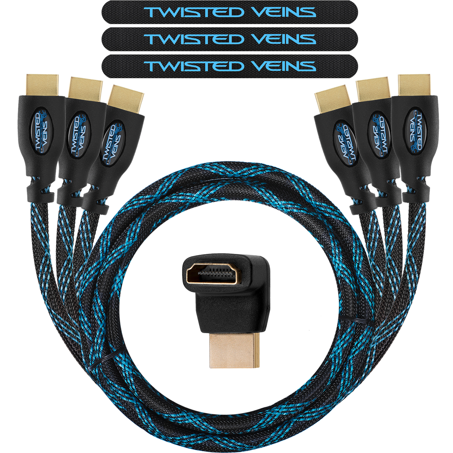 HDMI Cable 3-Pack, Premium HDMI Cord Type High Speed with Ethernet(3 ft