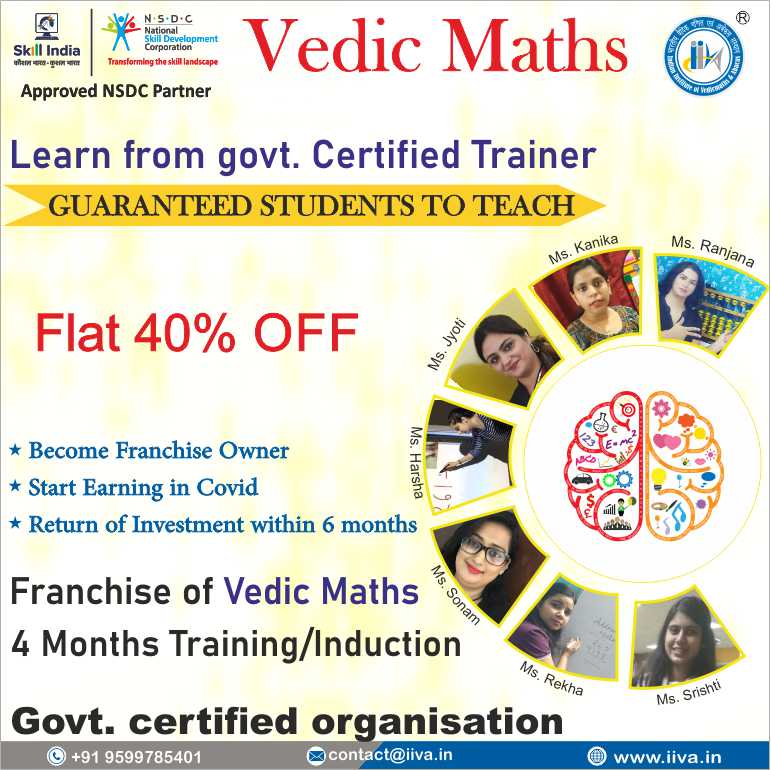 Vedic Maths Course Online Govt Certified Classes available near you