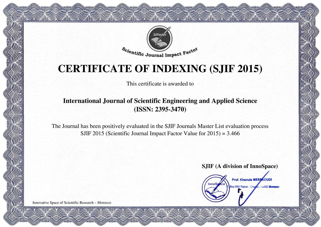IMPACT FACTOR IJSEAS International Journal of Scientific