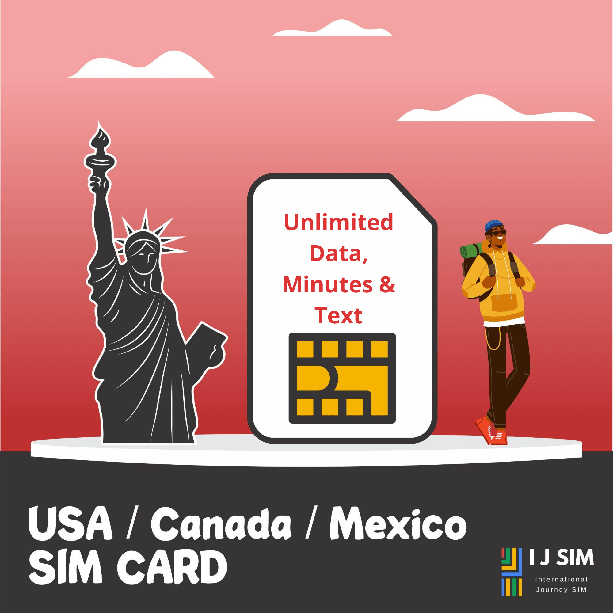 USA Unlimited Data, minutes and Text SIM for 30 days (TMobile) International Journey SIM