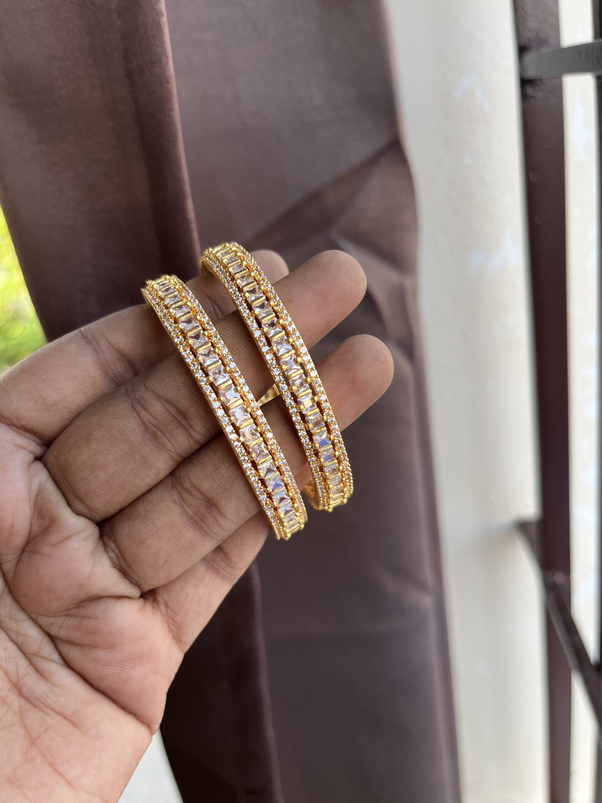 White Stone Bangles Indian Jewllery