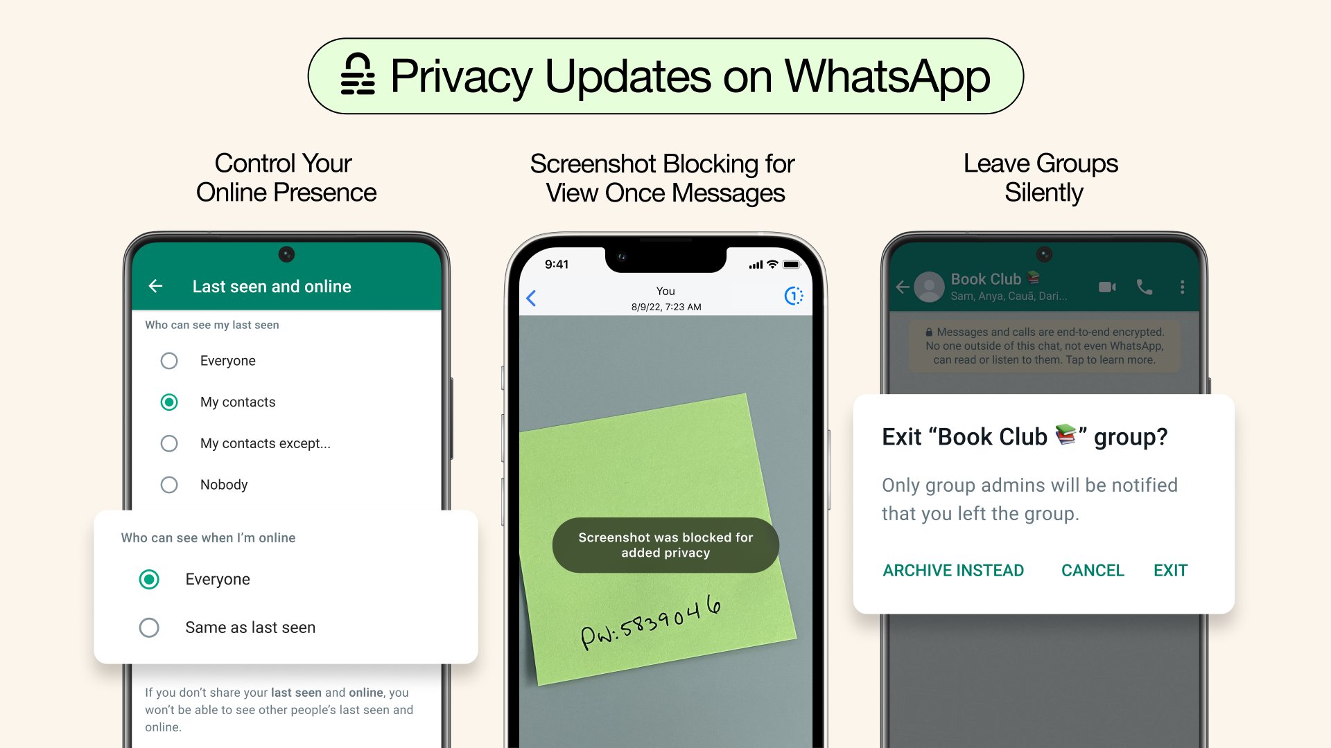 WhatsApp Announces New Privacy Features Hide Online Status, Block