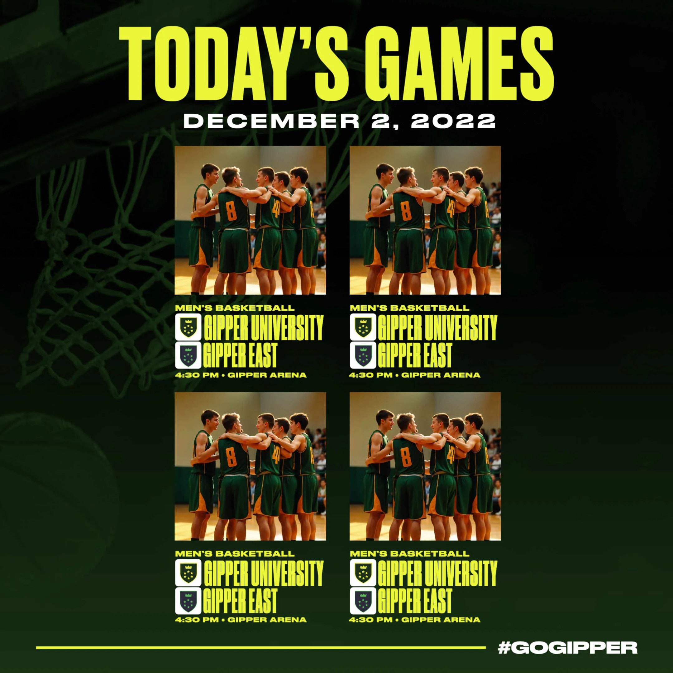 Free & customizeable basketball schedule graphic templates