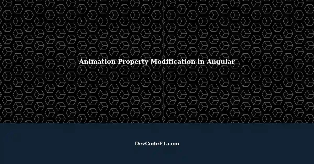 Modifying Animation Property in CSS Angular A Simple Example