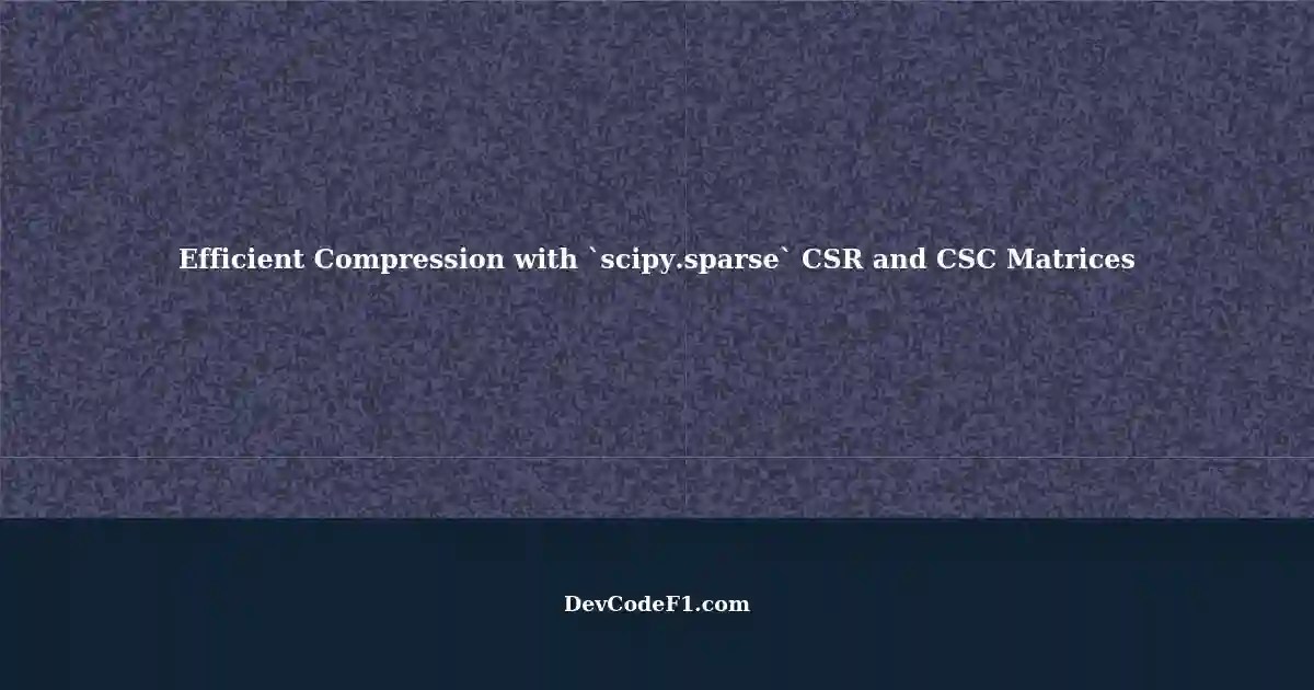Using `scipy.sparse` Efficient Compression of Rowwise and Columnwise