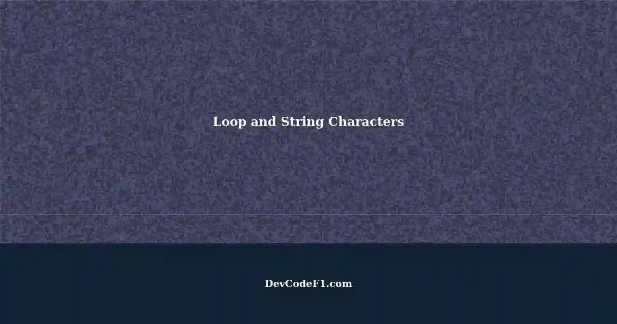 Why Doesn't a Loop Iterate Through String Characters? (Beginner Question)