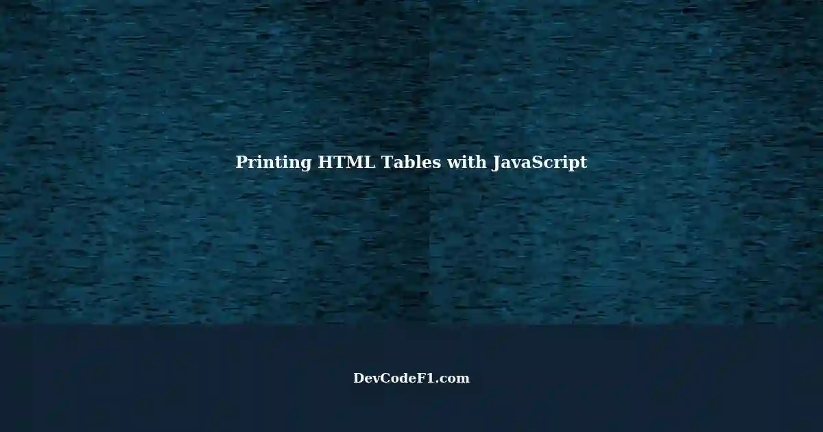Printing HTML Table Styles with JavaScript Making bordernone media print not applying