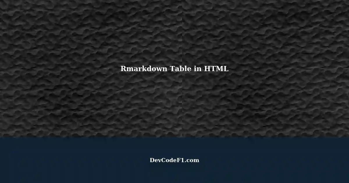 Printing Rmarkdown Table in HTML Format using R