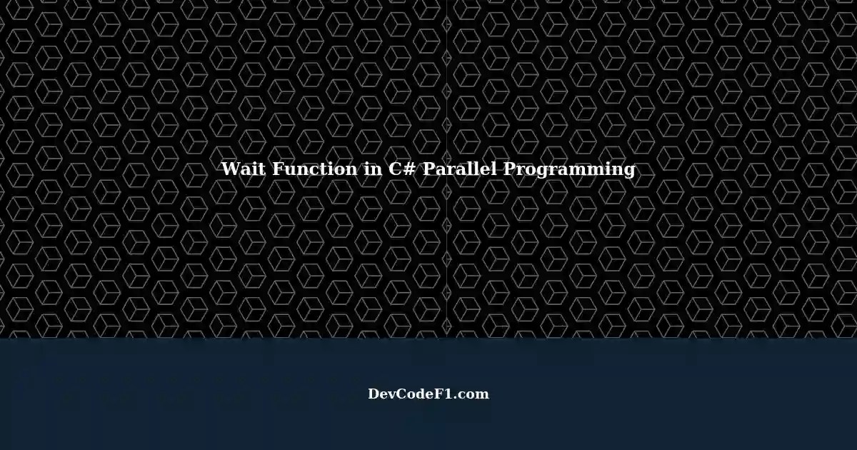Understanding Wait Function in Parallel Programming for C Windows