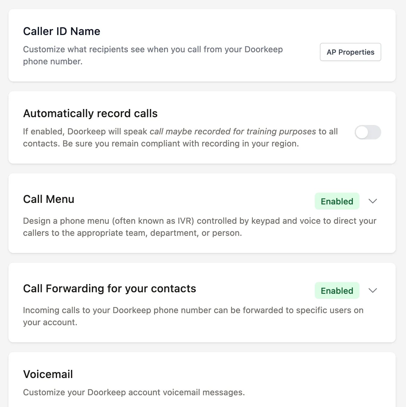 A dedicated phone number for property management Communication