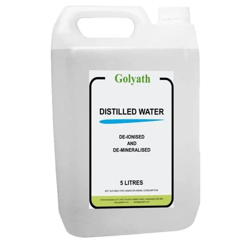 Distilled Water 5L (5 Litre) Pure Steam Distilled Water 5 Ltr Golyath®