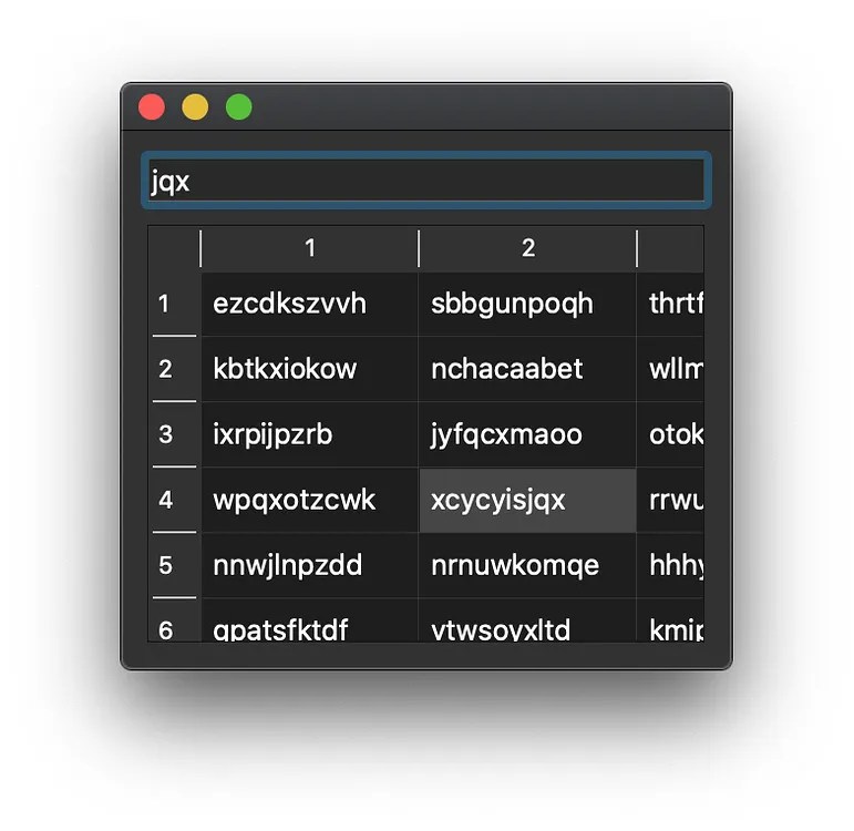 Search a QTablewidget and select matching items