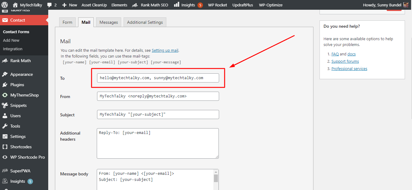 How to Send Emails to Multiple Email Address in Contact Form 7 MyTechTalky