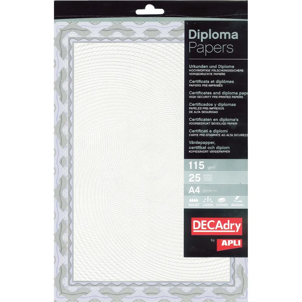 Decadry Border Certificate A4 Paper 115gsm Blue (25 Pack) OSD4040