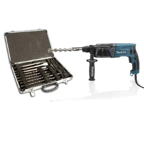 Toolstop Makita HR2470 SDS+ Rotary Hammer Drill + D21200 17 Piece SDS+