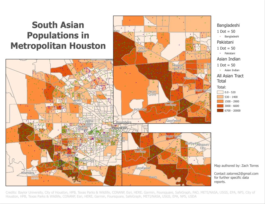 South Asian Populations in Metro Houston Spatialnode