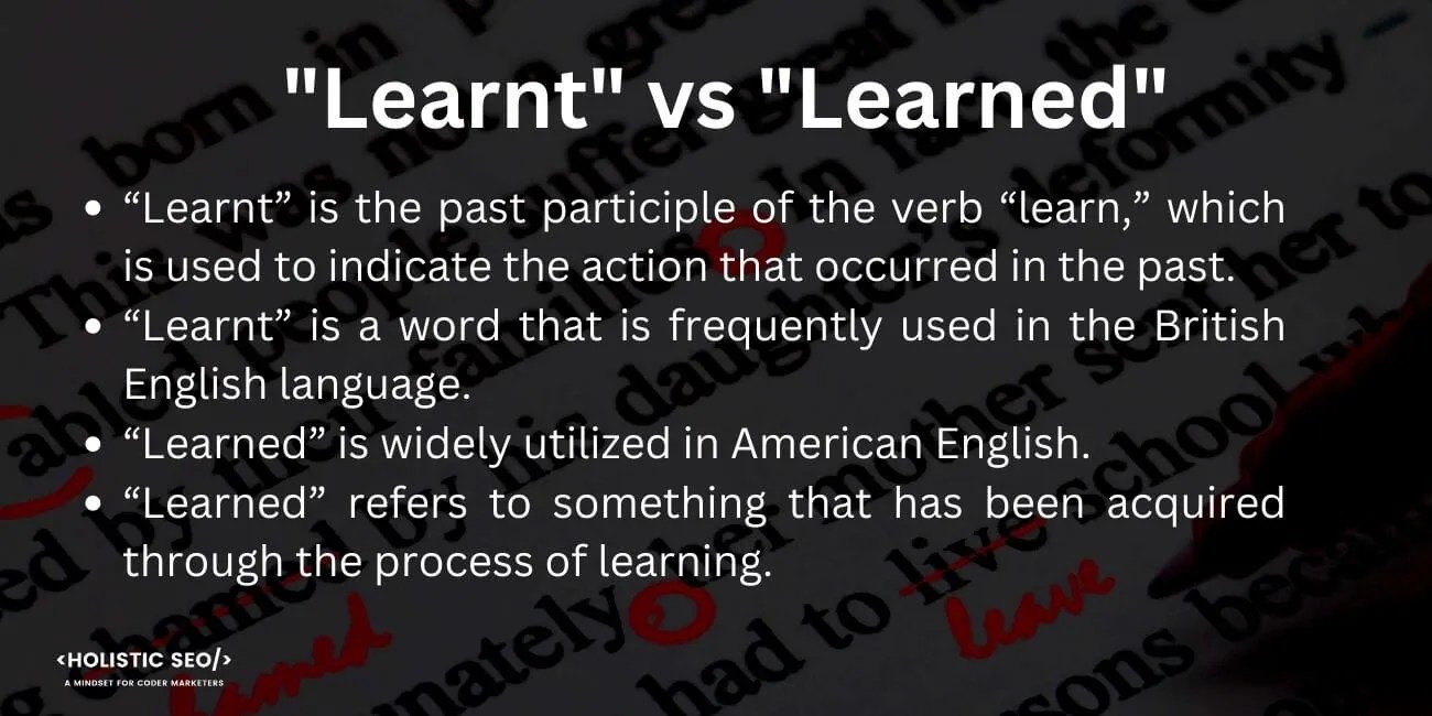 Learnt vs Learned Difference between Them and How to correctly use