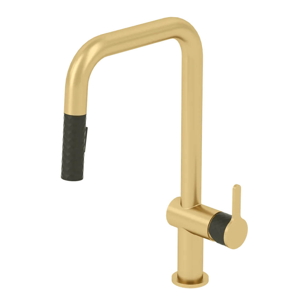 Shop Tenzo, SingleHandle Kitchen Faucet Calozy Brushed Gold / Matte
