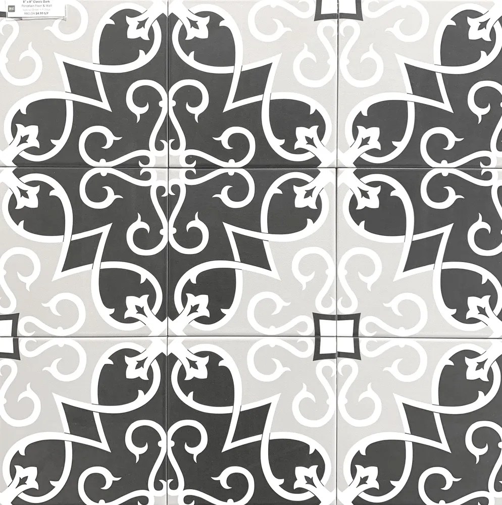 Shop 8x8" Classic Porcelain Tile Classic Dark (Price Per Square