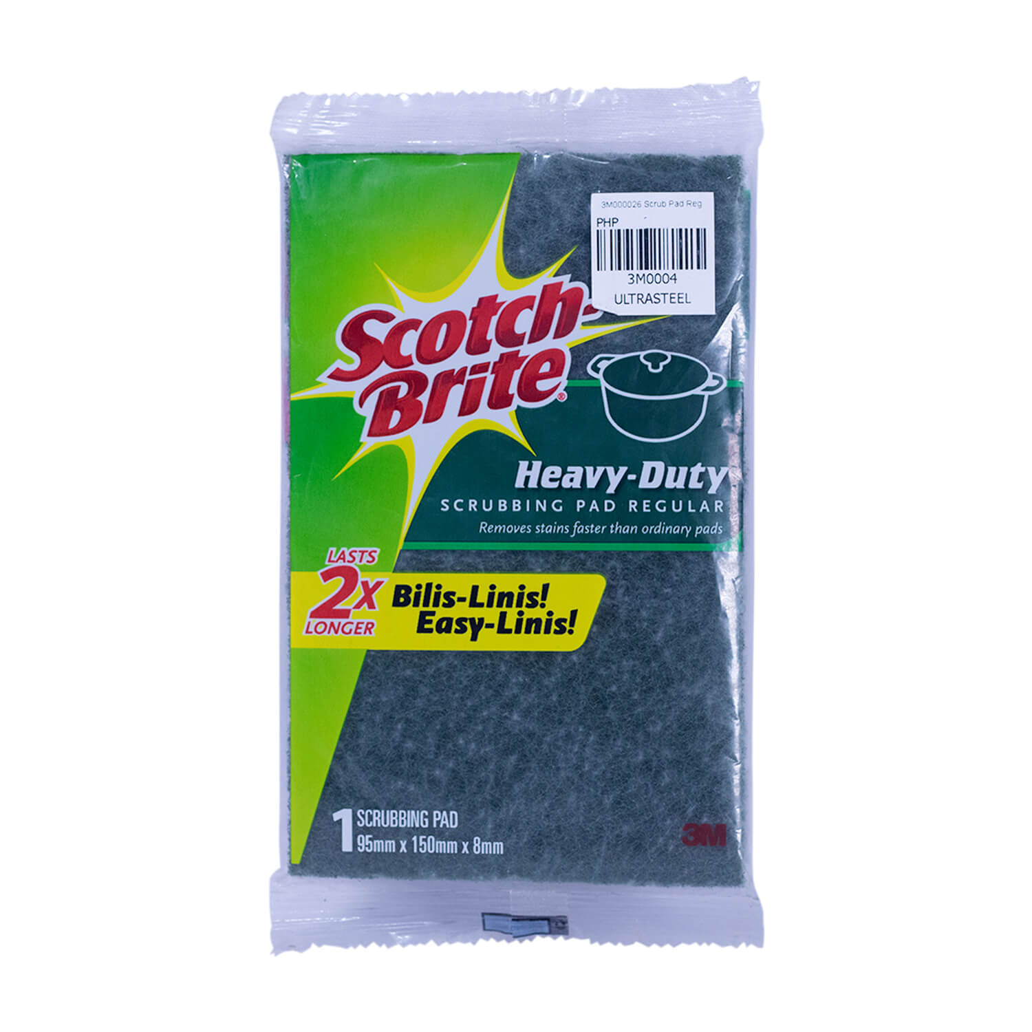 3M 3M000026 Scrub Pad Heavy Duty Regular 95x150mm Tacloban Ultrasteel