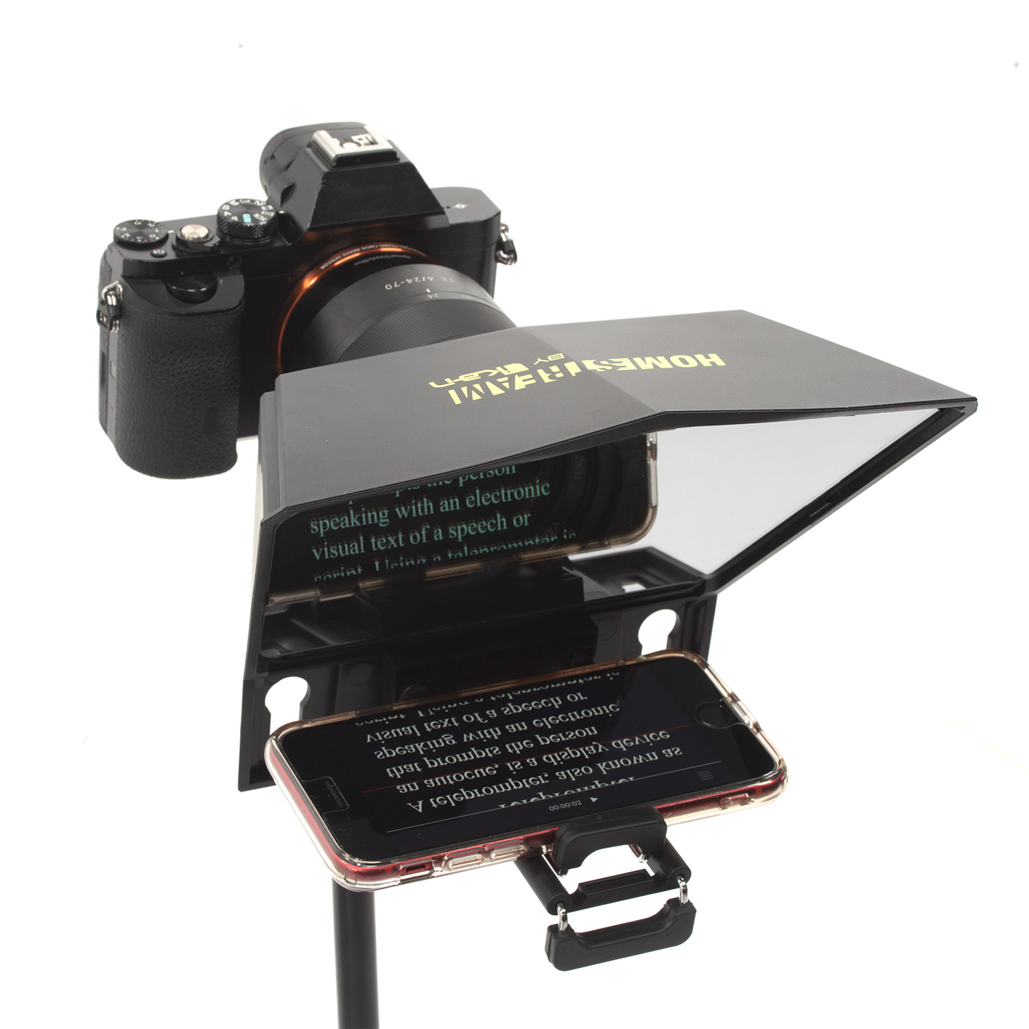 HomeStream™ Smartphone Teleprompter for DSLR, Mirrorless Cameras
